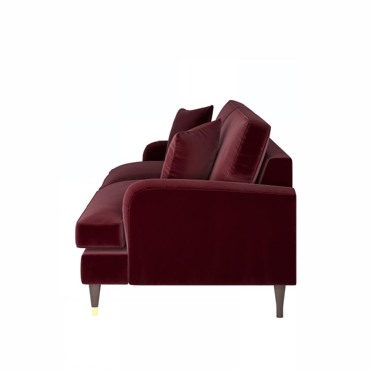 Burgundy Velvet 3 Seater Sofa - Payton