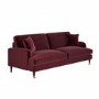 Burgundy Velvet 4 Seater Sofa - Payton