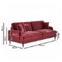 Burgundy Velvet 4 Seater Sofa - Payton