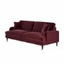 Burgundy Velvet 4 Seater Sofa - Payton