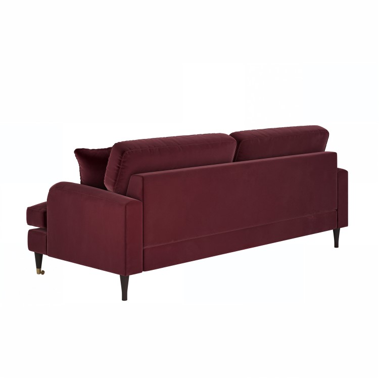 Burgundy Velvet 4 Seater Sofa - Payton