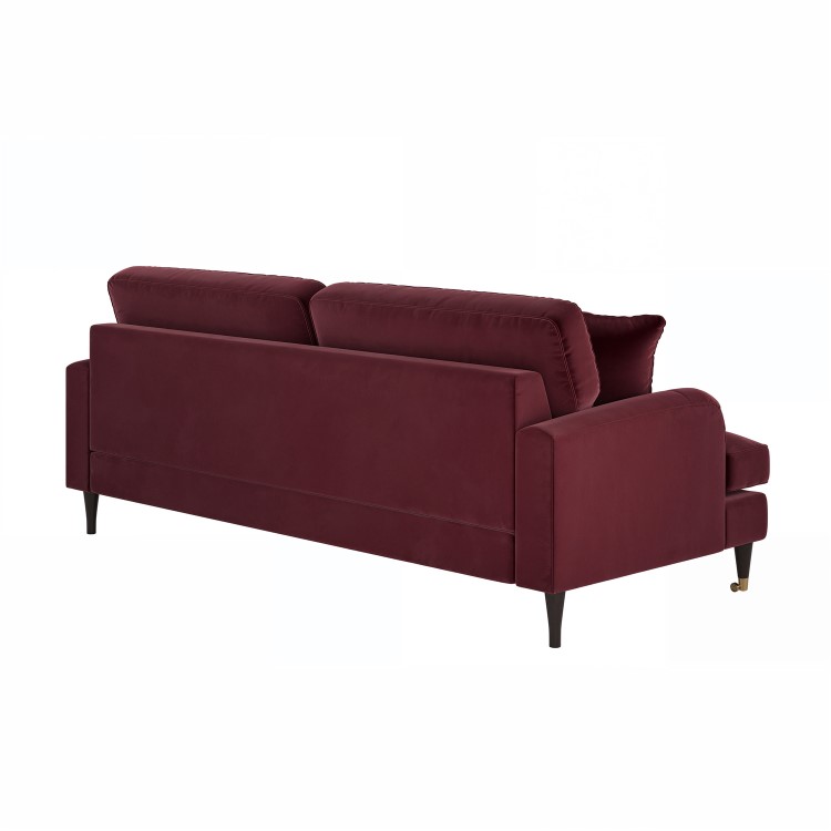 Burgundy Velvet 4 Seater Sofa - Payton