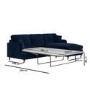 Navy Blue Velvet Right Hand 4 Seater Chaise Corner Sofa Bed - Payton