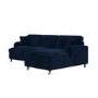 Navy Blue Velvet Right Hand 4 Seater Chaise Corner Sofa Bed - Payton