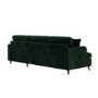 Dark Green Velvet Right Hand Chaise Sofa Bed - Payton