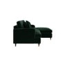 Dark Green Velvet Right Hand Chaise Sofa Bed - Payton