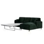 Dark Green Velvet Right Hand Chaise Sofa Bed - Payton