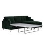 Dark Green Velvet Right Hand Chaise Sofa Bed - Payton