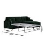Dark Green Velvet Right Hand Chaise Sofa Bed - Payton