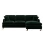 Dark Green Velvet Right Hand Chaise Sofa Bed - Payton