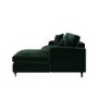 Dark Green Velvet Right Hand Chaise Sofa Bed - Payton