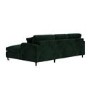Dark Green Velvet Right Hand Chaise Sofa Bed - Payton