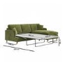 Olive Green Velvet Right Hand 4 Seater Chaise Corner Sofa Bed - Payton