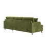 Olive Green Velvet Right Hand 4 Seater Chaise Corner Sofa Bed - Payton