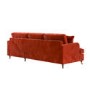 Burnt Orange Velvet Right Hand Chaise Corner Sofa Bed - Payton