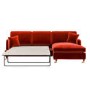 Burnt Orange Velvet Right Hand Chaise Corner Sofa Bed - Payton