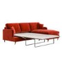 Burnt Orange Velvet Right Hand Chaise Corner Sofa Bed - Payton