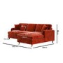 Burnt Orange Velvet Right Hand Chaise Corner Sofa Bed - Payton