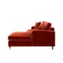 Burnt Orange Velvet Right Hand Chaise Corner Sofa Bed - Payton
