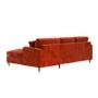 Burnt Orange Velvet Right Hand Chaise Corner Sofa Bed - Payton