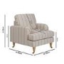 Cream Chenille Grey Striped Armchair - Payton