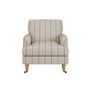 Cream Chenille Grey Striped Armchair - Payton