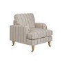 Cream Chenille Grey Striped Armchair - Payton