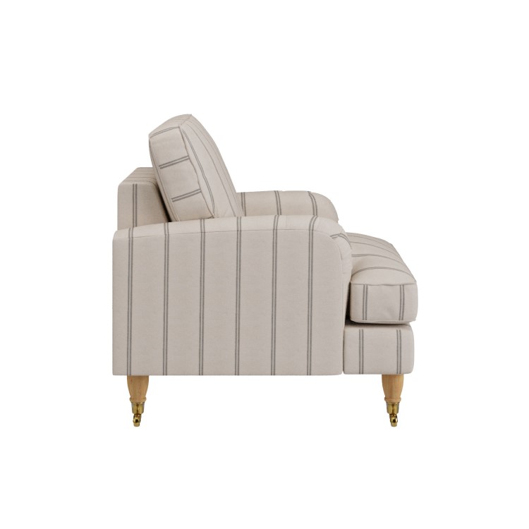 Cream Chenille Grey Striped Armchair - Payton