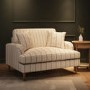Cream Chenille Grey Striped Love Seat – Payton 