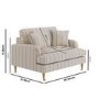 Cream Chenille Grey Striped Love Seat – Payton 