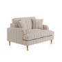 Cream Chenille Grey Striped Love Seat – Payton 