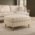 SOF230 Cream Chenille Grey Striped Footstool - Payton