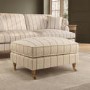 Cream Chenille Grey Striped Footstool - Payton