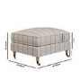 Cream Chenille Grey Striped Footstool - Payton