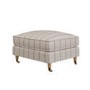 Cream Chenille Grey Striped Footstool - Payton