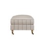 Cream Chenille Grey Striped Footstool - Payton