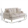 Cream Chenille Grey Striped 2 Seater Sofa - Payton