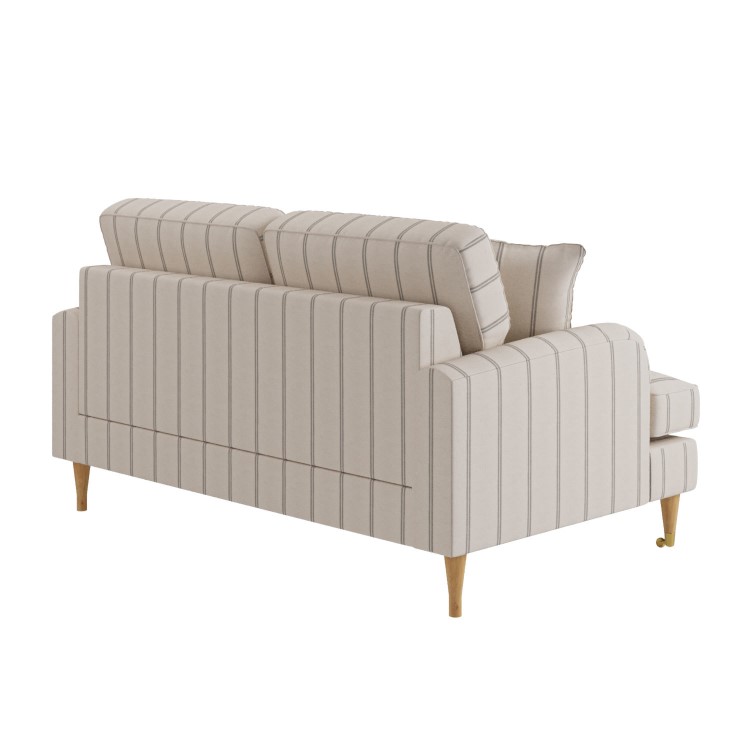 Cream Chenille Grey Striped 2 Seater Sofa - Payton