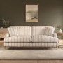Cream Chenille Grey Striped 3 Seater Sofa - Payton