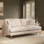Cream Chenille Grey Striped 3 Seater Sofa - Payton