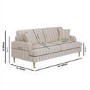 Cream Chenille Grey Striped 3 Seater Sofa - Payton