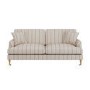 Cream Chenille Grey Striped 3 Seater Sofa - Payton