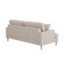 Cream Chenille Grey Striped 3 Seater Sofa - Payton