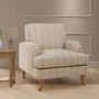 Cream Chenille Blue Striped Armchair - Payton