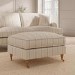 Cream Chenille Blue Striped Footstool - Payton