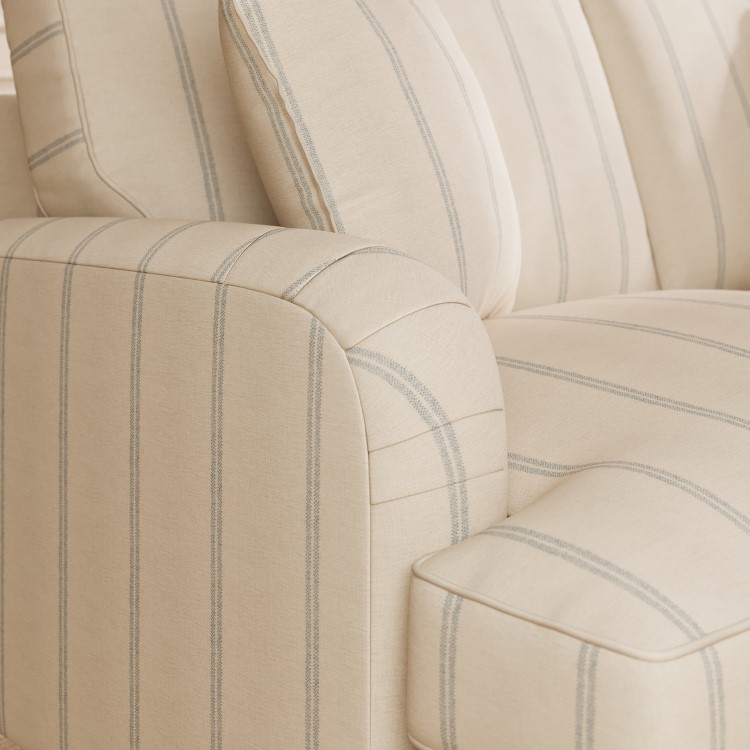 Cream Chenille Blue Striped 2 Seater Sofa - Payton
