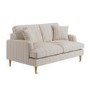 Cream Chenille Blue Striped 2 Seater Sofa - Payton