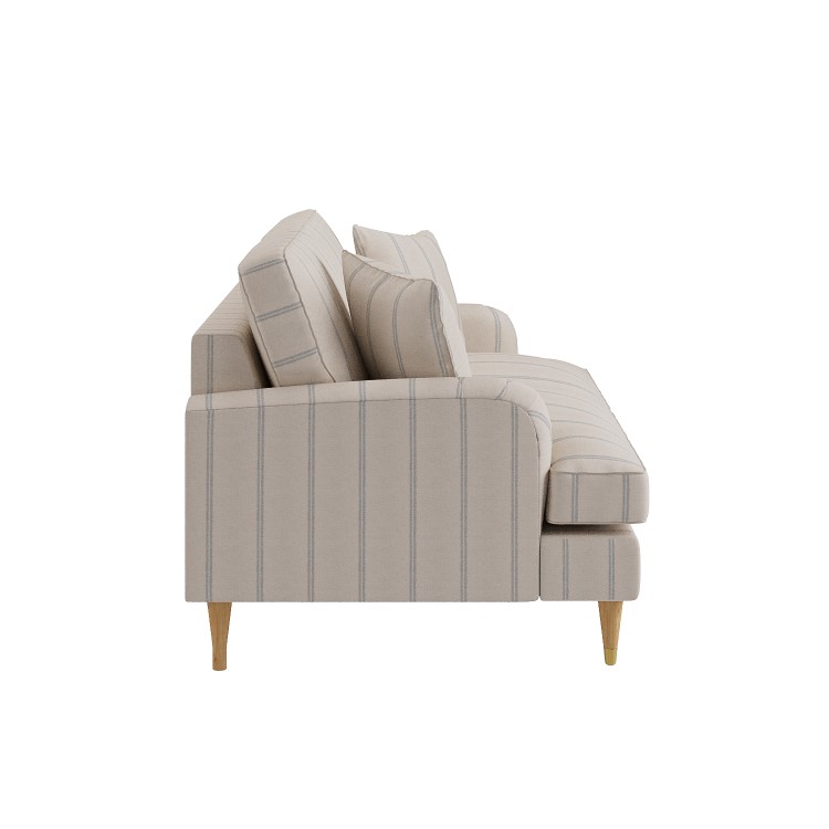 Cream Chenille Blue Striped 2 Seater Sofa - Payton