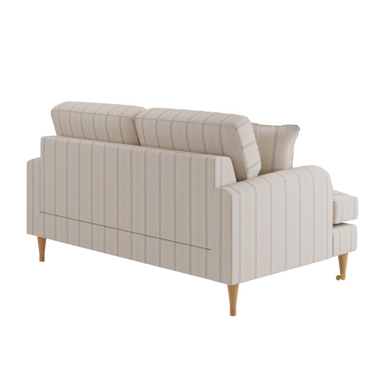 Cream Chenille Blue Striped 2 Seater Sofa - Payton