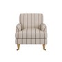 Cream Chenille Burnt Orange Striped Armchair - Payton